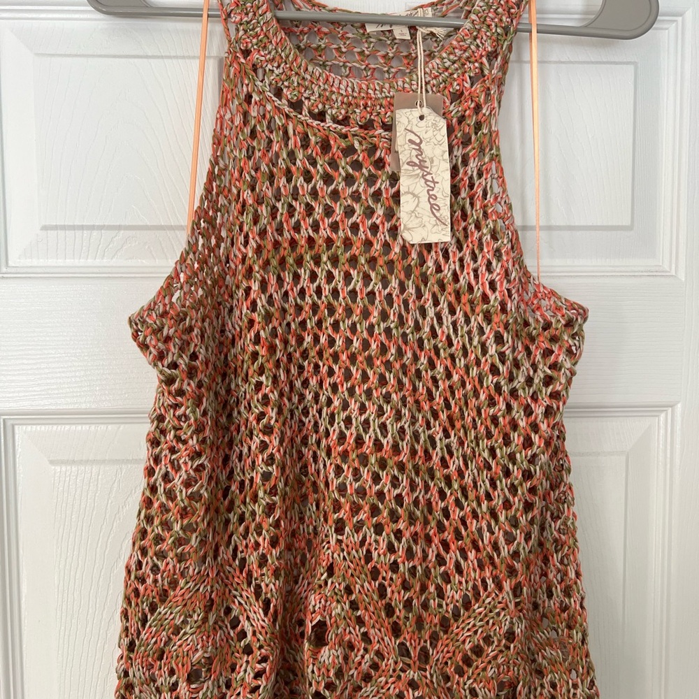 Mystree Orange and Green Knit Tank Top